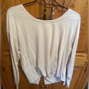 Light pink, open back, long sleeve tshirt